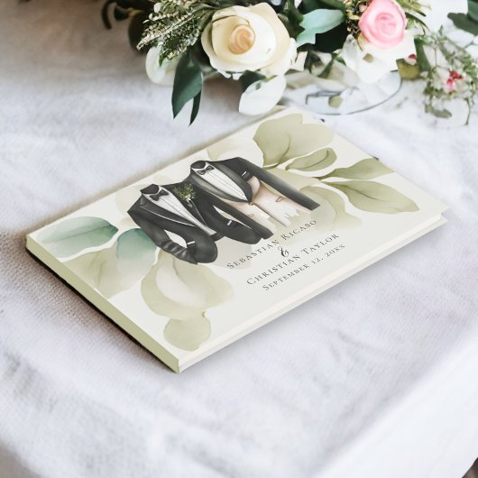 Elegant Gay Wedding Two Grooms in Suits Gastenboek