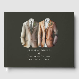 Elegant Gay Wedding Two Grooms in Suits Gastenboek