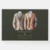 Elegant Gay Wedding Two Grooms in Suits Gastenboek (Voorkant)