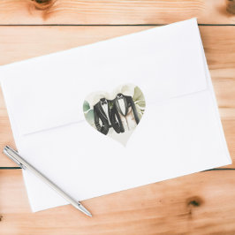 Elegant Gay Wedding Two Grooms in Suits Hart Sticker