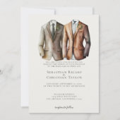Elegant Gay Wedding Two Grooms in Suits Kaart (Voorkant)