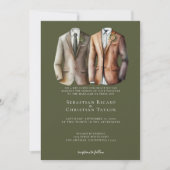 Elegant Gay Wedding Two Grooms in Suits Kaart (Voorkant)