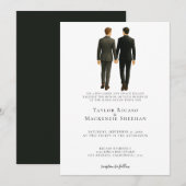 Elegant Gay Wedding Two Grooms in Suits Kaart (Voorkant / Achterkant)