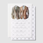 Elegant Gay Wedding Two Grooms in Suits Vellum Uitnodigingen (Offset (Uitnodiging))