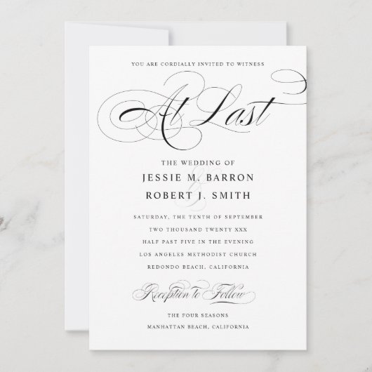 Elegant Gay Wedding Uitnodiging op laatste kalligr (Voorkant)