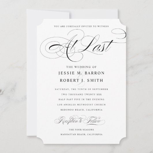 Elegant Gay Wedding Uitnodiging op laatste kalligr (Voorkant)