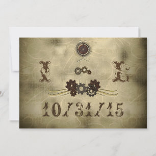 Elegant Gears Steampunk Wedding Invitations Kaart