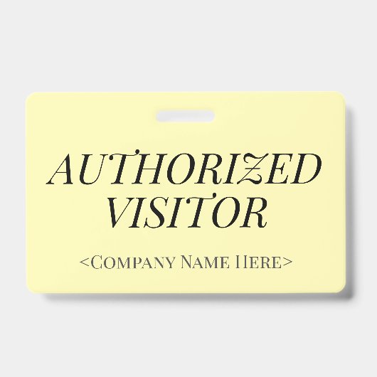 Elegant "GEAUTORISEERDE BEZOEKER" Badge (Voorzijde)