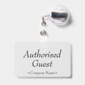 Elegant "Geautoriseerde gast"-badge Badge (Achterkant met uittrekbare clip)