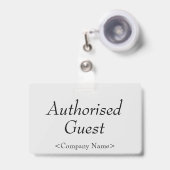 Elegant "Geautoriseerde gast"-badge Badge (Voorzijde met uittrekbare clip)