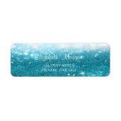 Elegant geavanceerd blauw GlIttery Bokeh-adres Etiket (Voorkant)