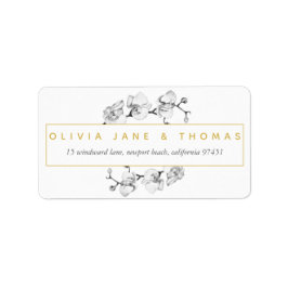 Elegant geavanceerd Chic Modern Floral Gold Etiket