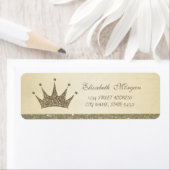 Elegant geavanceerd Glittery Tiara-adreslabel Etiket (Insitu)