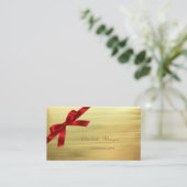 Elegant, geavanceerd, modern Faux Gold, Red Bow Visitekaartje (Staand voorkant)