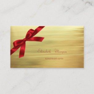 Elegant, geavanceerd, modern Faux Gold, Red Bow Visitekaartje