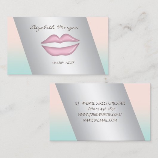 Elegant, geavanceerd, modern, Lips Visitekaartje (Voorkant / Achterkant)
