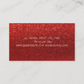 Elegant, geavanceerd, modern, rood glittery visitekaartje (Achterkant)