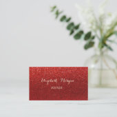 Elegant, geavanceerd, modern, rood glittery visitekaartje (Staand voorkant)