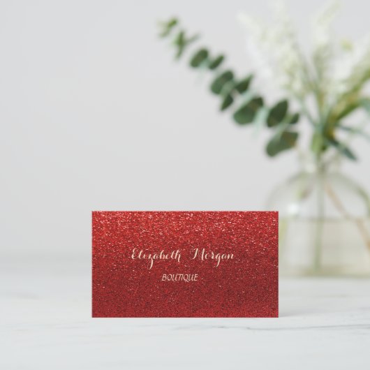 Elegant, geavanceerd, modern, rood glittery visitekaartje (Staand voorkant)
