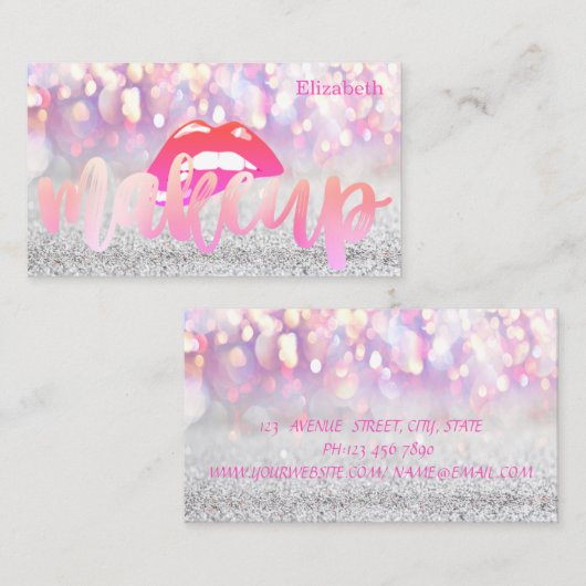 Elegant geavanceerde moderne bokeh Lips Visitekaartje (Voorkant / Achterkant)
