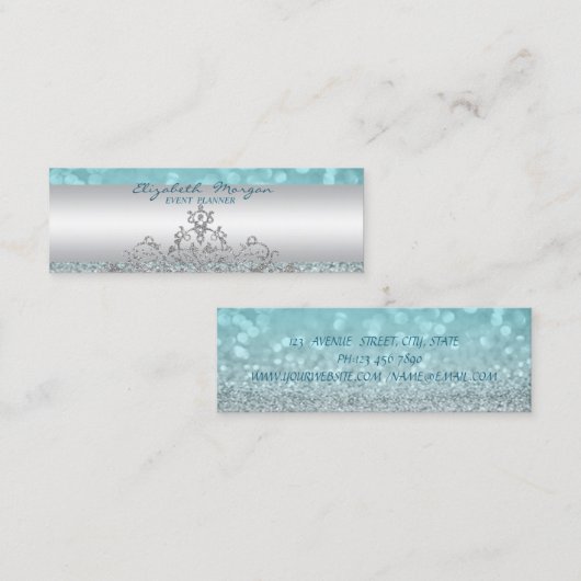 Elegant geavanceerde moderne Glittery Bokeh, kant Mini Visitekaartje (Voorkant / Achterkant)