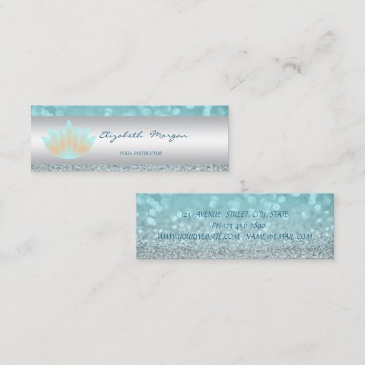 Elegant geavanceerde moderne glittery Bokeh, Lotus Mini Visitekaartje (Voorkant / Achterkant)