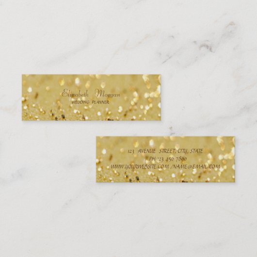 Elegant geavanceerde moderne Glittery Bokeh Mini Visitekaartje (Voorkant / Achterkant)