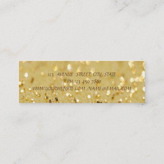 Elegant geavanceerde moderne Glittery Bokeh Mini Visitekaartje (Achterkant)