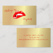 Elegant geavanceerde, moderne, goudrode lips visitekaartje (Voorkant / Achterkant)