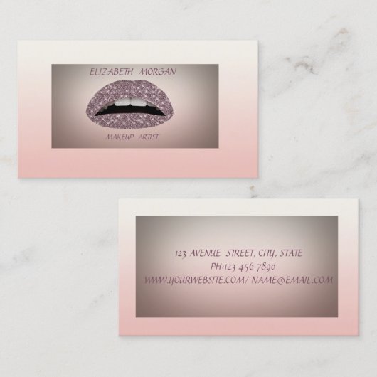 Elegant, geavanceerde, moderne lips visitekaartje (Voorkant / Achterkant)