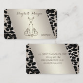 Elegant geavanceerde, moderne, luipaard afdrukken, visitekaartje (Voorkant / Achterkant)
