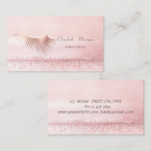 Elegant geavanceerde moderne roze bokeh-as visitekaartje (Voorkant / Achterkant)