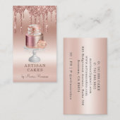 Elegant gebak Schuif Roos Gold Glitter Drivers Visitekaartje (Voorkant / Achterkant)