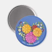 Elegant gebeeldhouwd bloemenhart magneet (Voorkant / Achterkant)