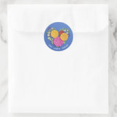 Elegant gebeeldhouwd bloemhart ronde sticker (Tas)