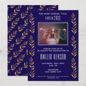 Elegant gebladerte Afstuderen foto afstudeerfeest Kaart (Voorkant / Achterkant)