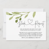 Elegant gebladerte Baby shower boek aanvraag Kaart (Voorkant)