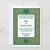 Elegant gebladerte & bloemenborder bruiloft kaart (Voorkant)