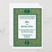 Elegant gebladerte & bloemenborder bruiloft kaart (Voorkant / Achterkant)