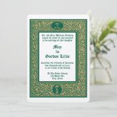 Elegant gebladerte & bloemenborder bruiloft kaart (Staand voorkant)