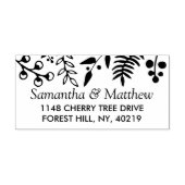 Elegant gebladerte bloemenbruiloft zelfinktende stempel (Design)