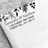 Elegant gebladerte bloemenbruiloft zelfinktende stempel