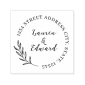 Elegant gebladerte bruiloft retour adres zelfinktende stempel (Design)