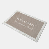 Elegant gebladerte familienaam Welkom Deurmat (Schuin)