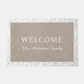 Elegant gebladerte familienaam Welkom Deurmat (Voorkant)