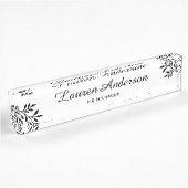 Elegant gebladerte gepersonaliseerd naambordje