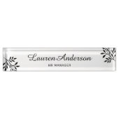 Elegant gebladerte gepersonaliseerd naambordje (Voorkant)