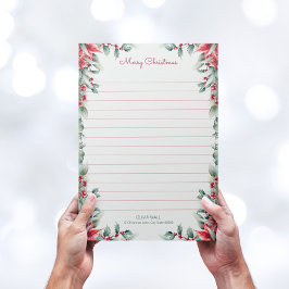  Elegant gebladerte groen Holly Christmas Briefhoofd