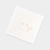 Elegant gebladerte Initialen bruiloft Logo Folie Servetten (Links)