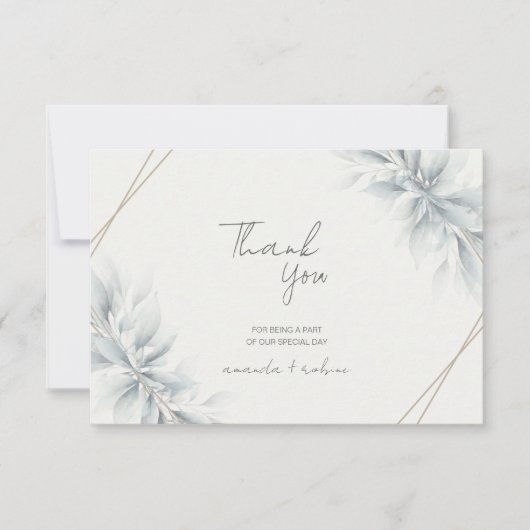 Elegant gebladerte modern bedankkaart (Voorkant)